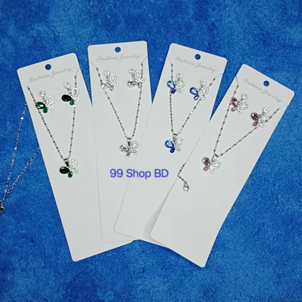 Crystal Butterfly Necklace Set