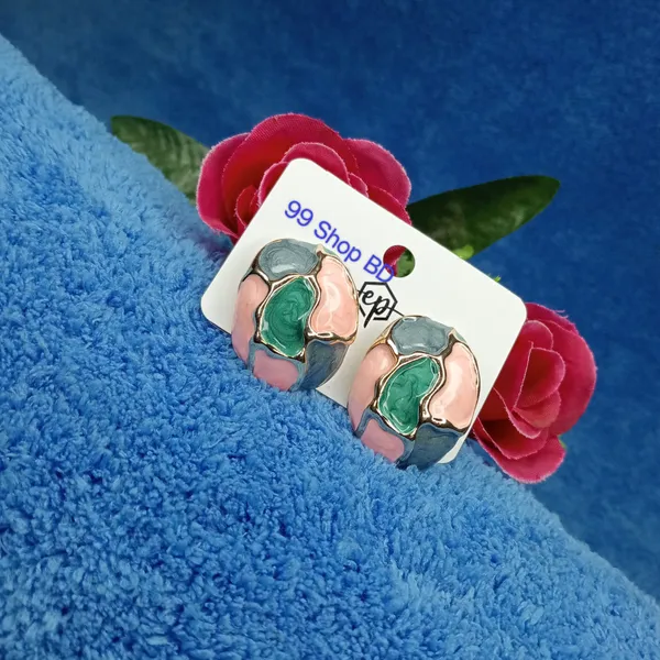 Elegant Temperament Splicing Color Geometric Stud Earring 