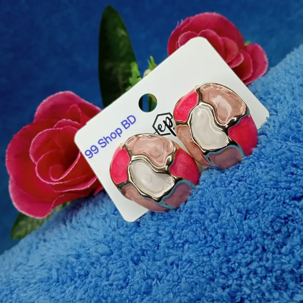 Elegant Temperament Splicing Color Geometric Stud Earring 