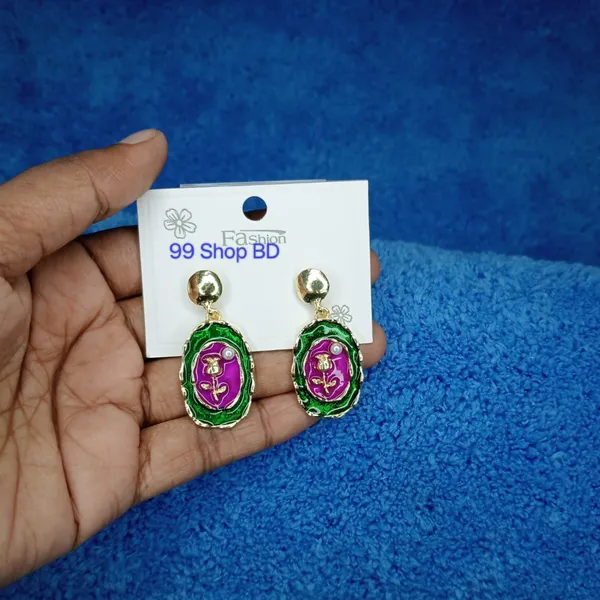 Elegant Pearl & Rose Drop Earring