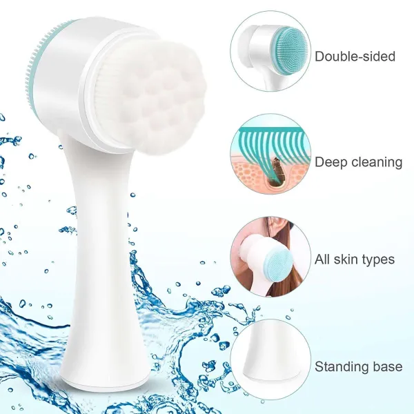 Double-Sided Silicone Face Cleansing Brush (1 pc)