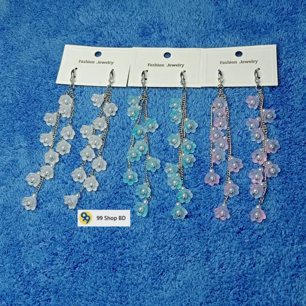 Elegant Long Tassel Lilac Flower Earrings