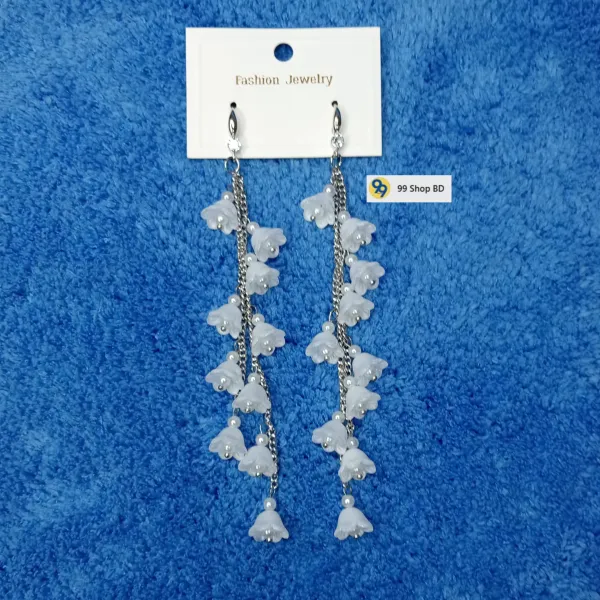 Elegant Long Tassel Lilac Flower Earrings