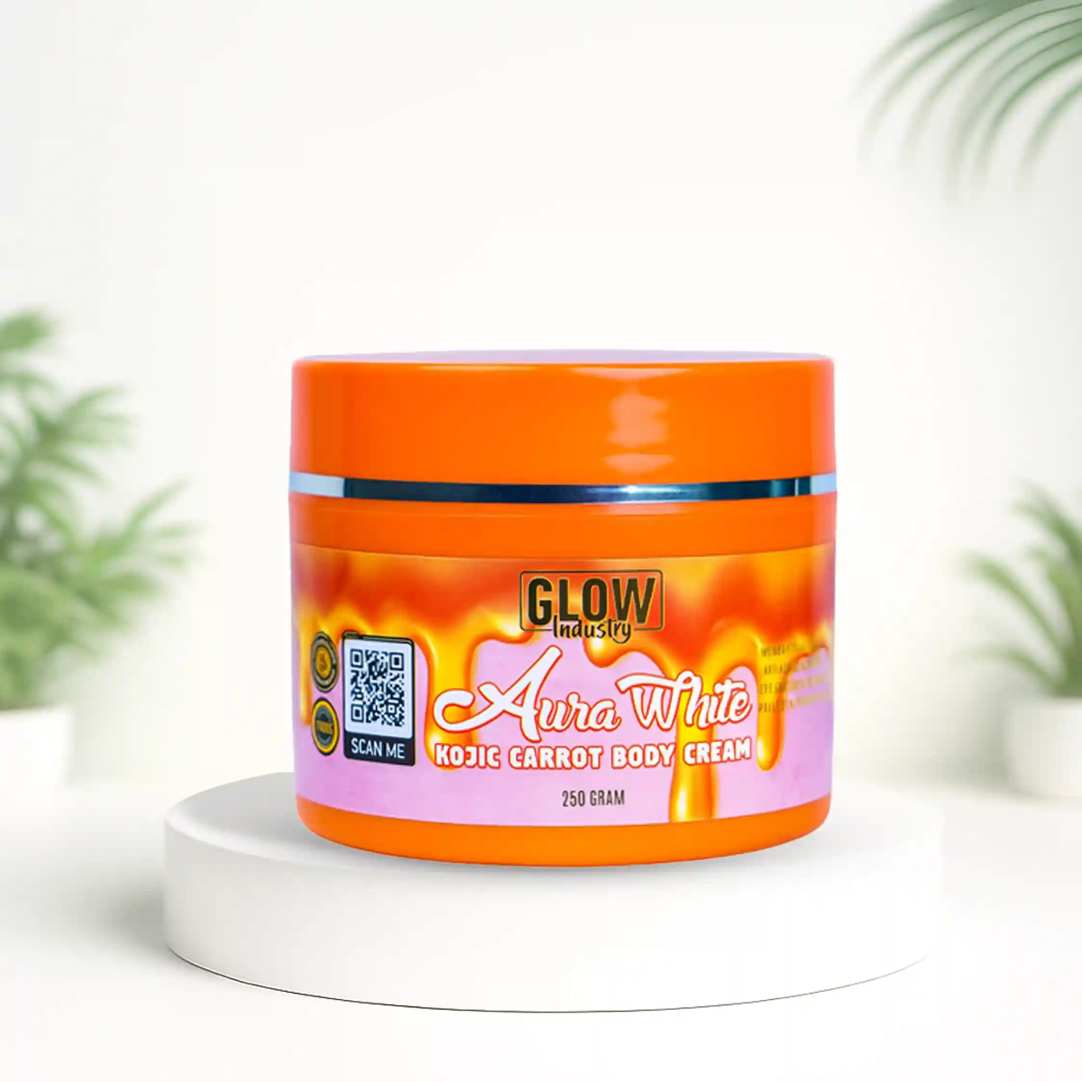 Glow Industry Aura white Kojic carrot body cream 250 Gram