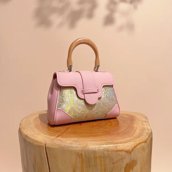 Embroidered Song Cotton Handbag