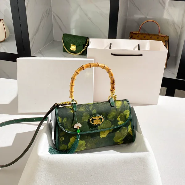 Embroidered Bamboo Bag for Women