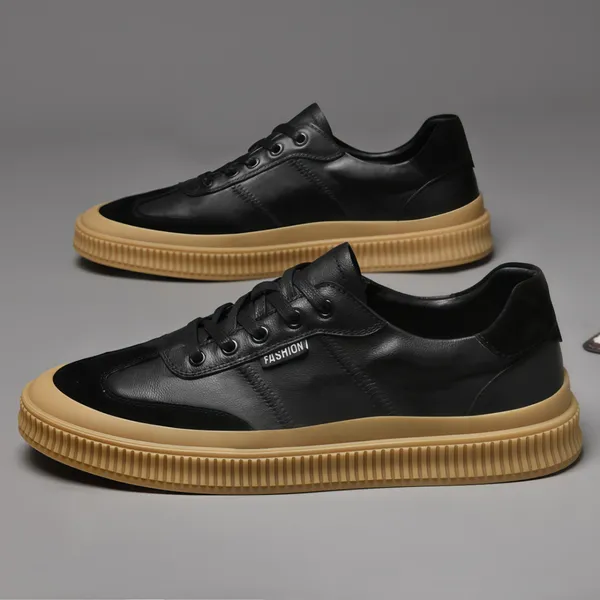 Flat Bottomed Low Cut Leather Sports Shoes