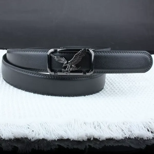  Men's Eagle Embossed Automatic Buckle Belt,