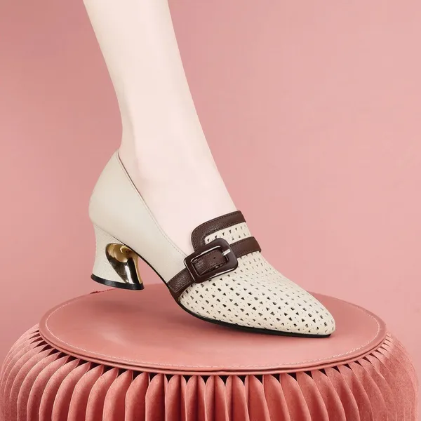  Chunky Heel Leather Shoes