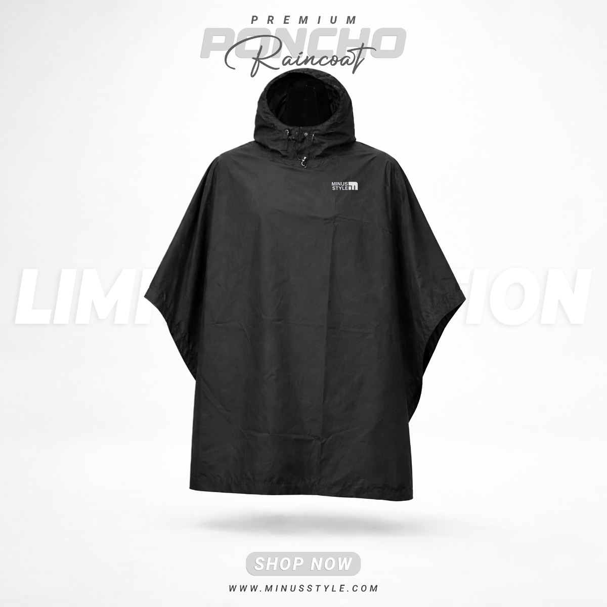 Poncho Raincoat-Black