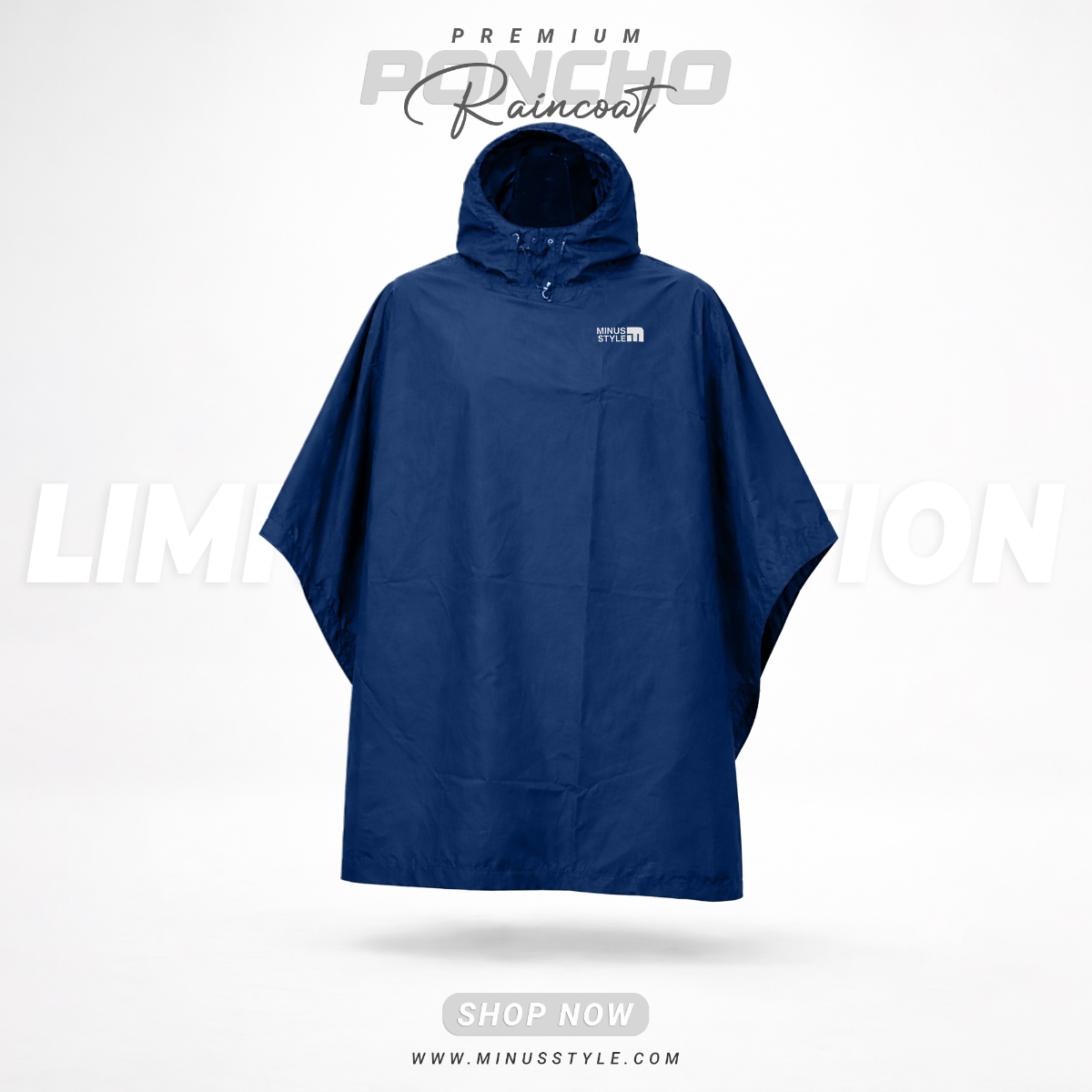 Poncho Raincoat-Blue