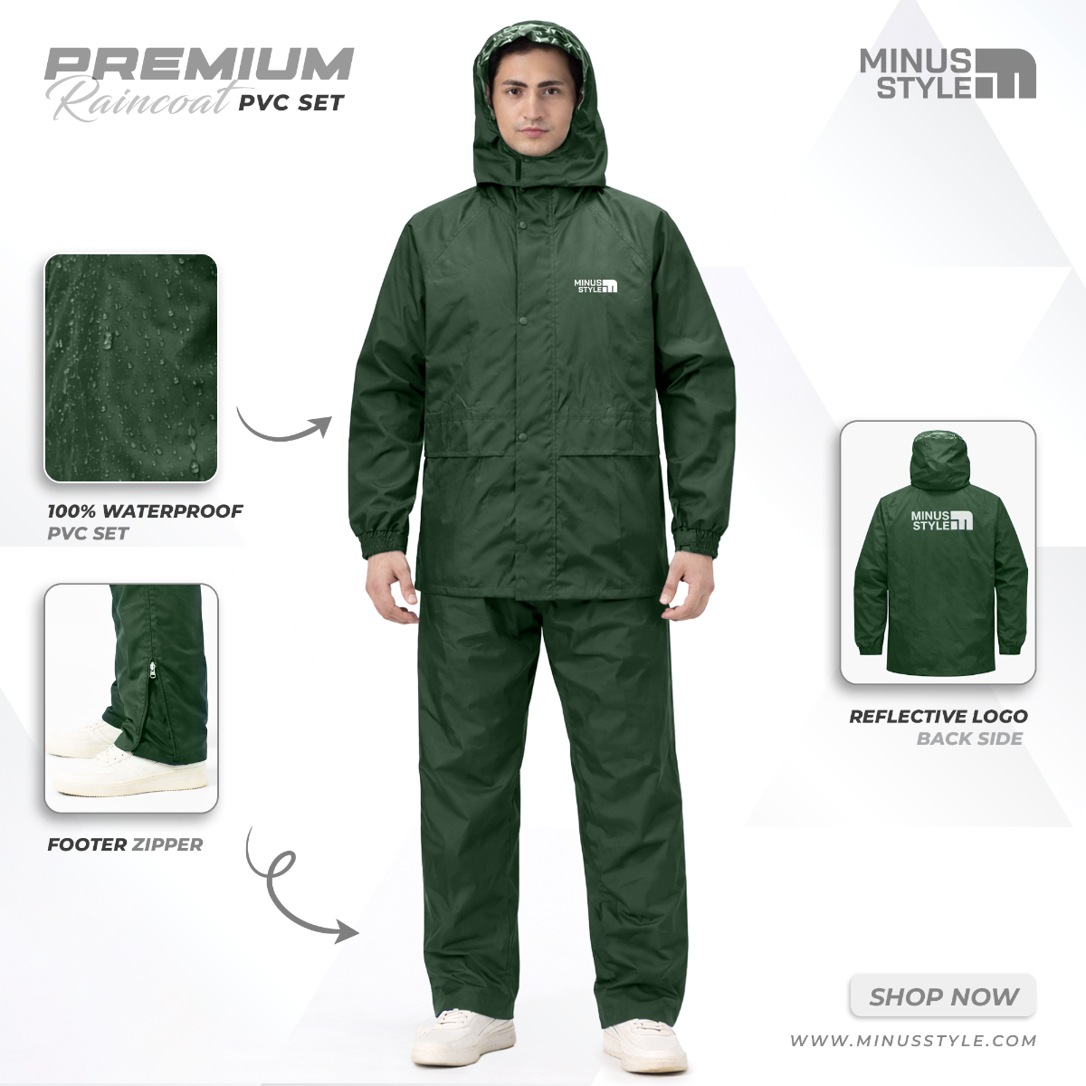 Minus Style Raincoat-Olive