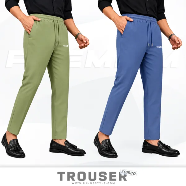 Men's Premium Formal Trouser - 2 Pieces Combo