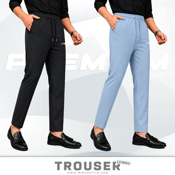 Men's Premium Formal Trouser - 2 Pieces Combo