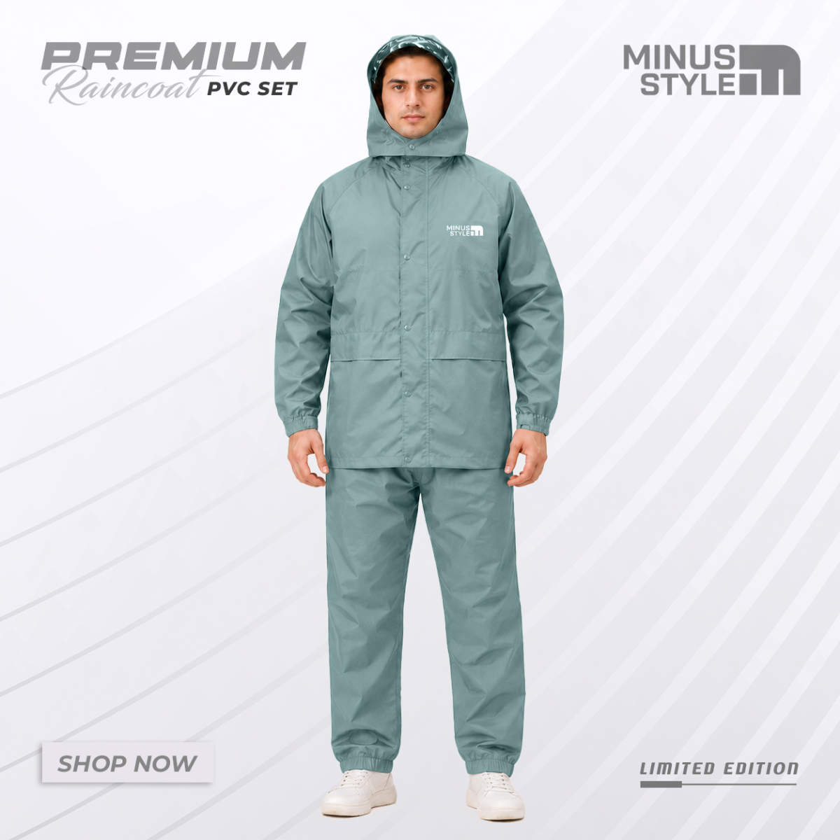 Full Velcro - 100% Water Proof Raincoat with Seam Sealing - Dhosor Green