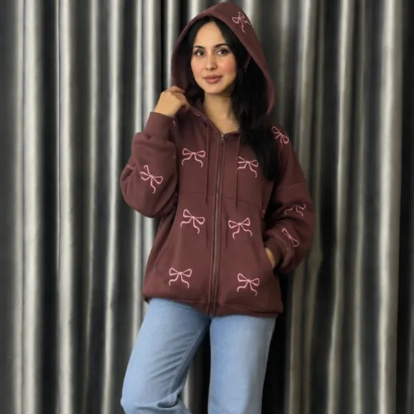 Trendy Zipper Printed Hoodie — Unisex Winter Collection