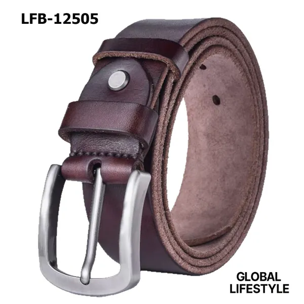 Men's Belt Genuine Leather Pure Cowhide Pin Buckle Belt