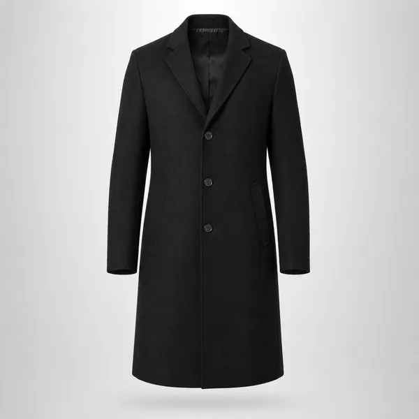 Men Premium Long Coat Black 