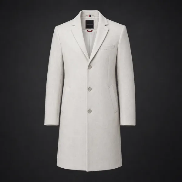 Men Premium Long Coat White