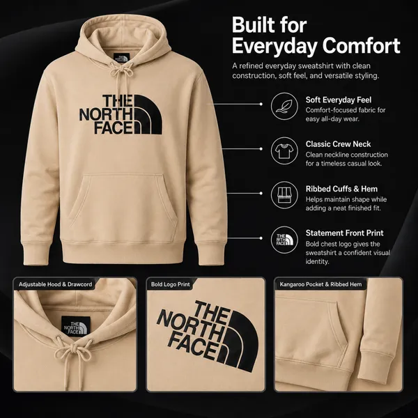 The North Face Essentials Fleece Big Logo Hoodie Beige