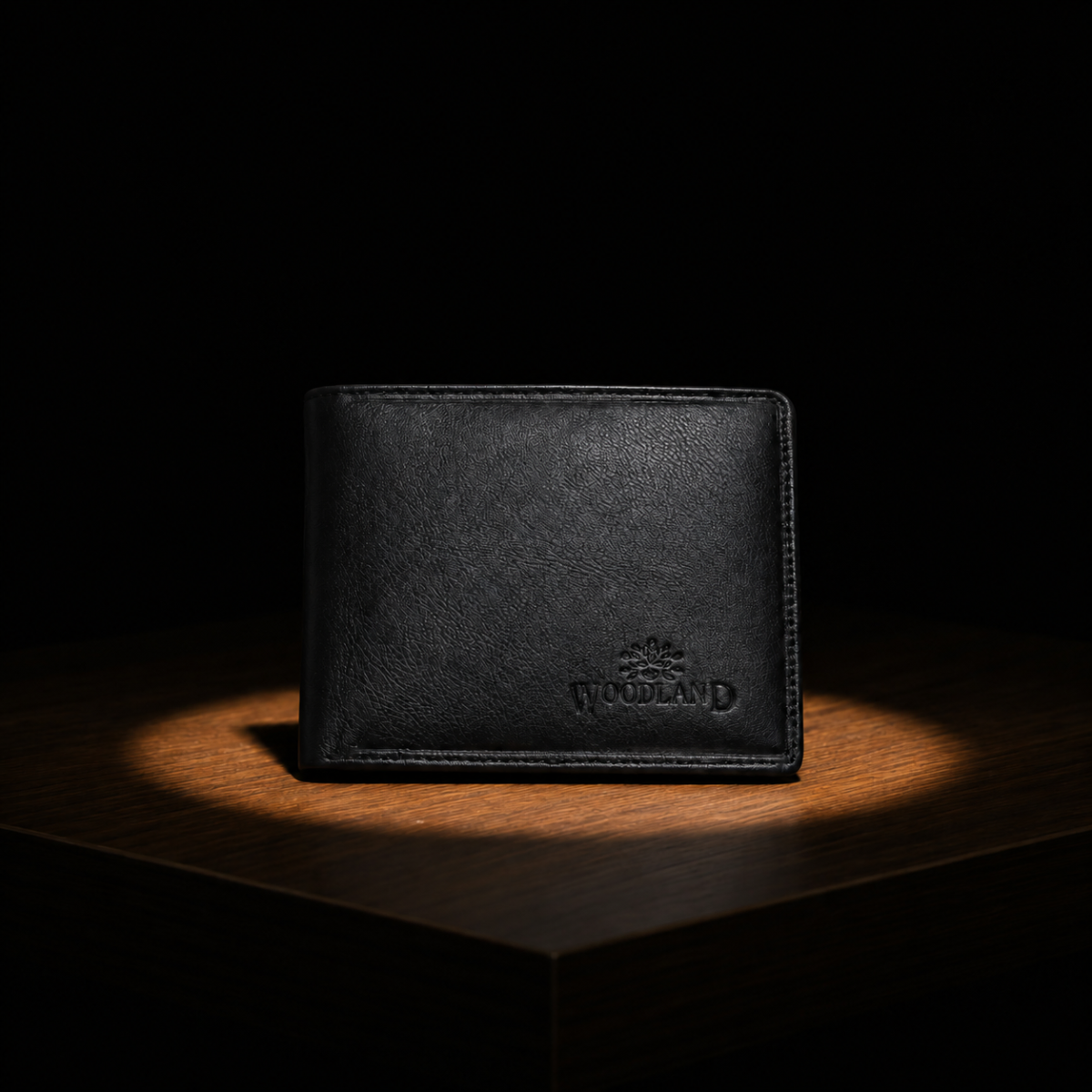 Premium Black Leather Executive Wallet – Woodland Style Formal Edition