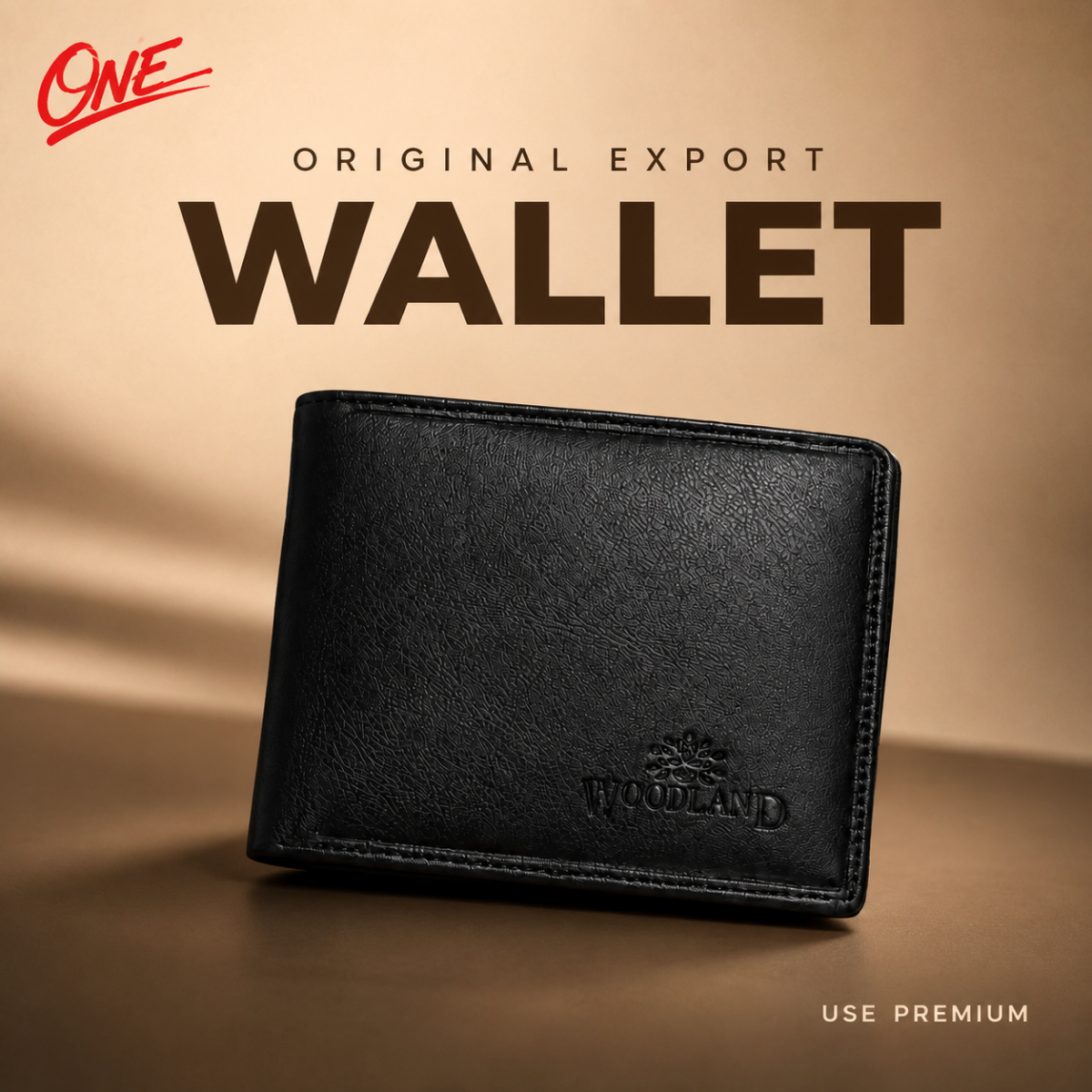 Premium Black Leather Executive Wallet – Woodland Style Formal Edition