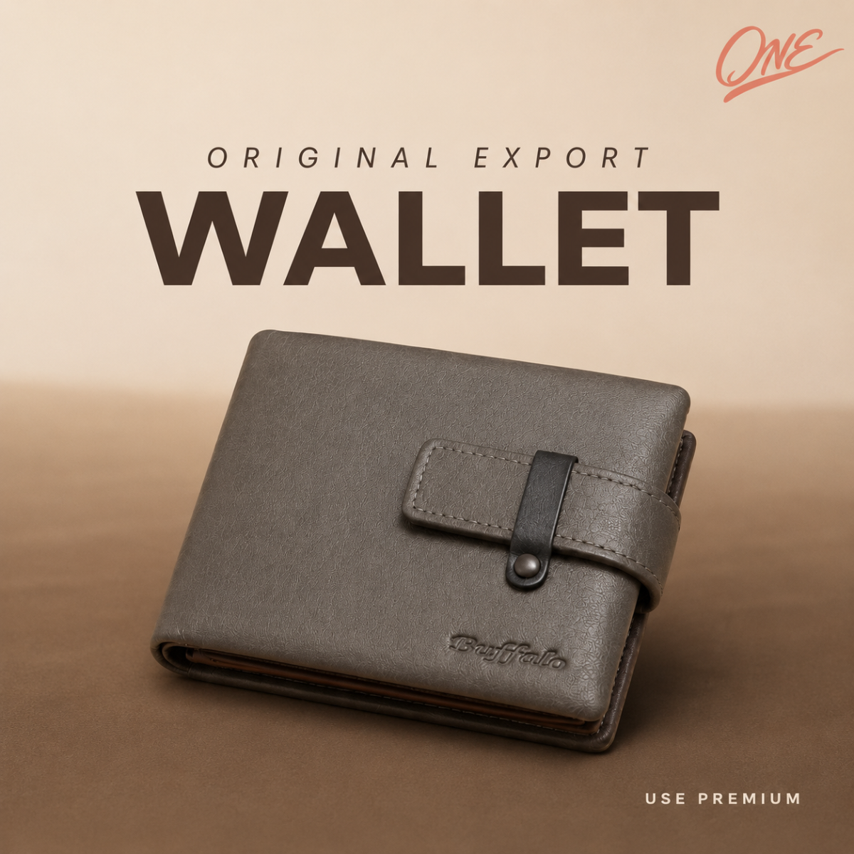 Premium Grey Strap Leather Bifold Wallet – Buffalo Executive Edition