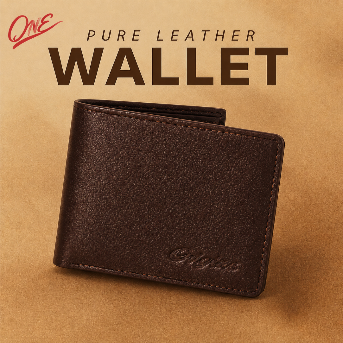 Premium Brown Genuine Leather Bifold Wallet – Classic Executive Edition