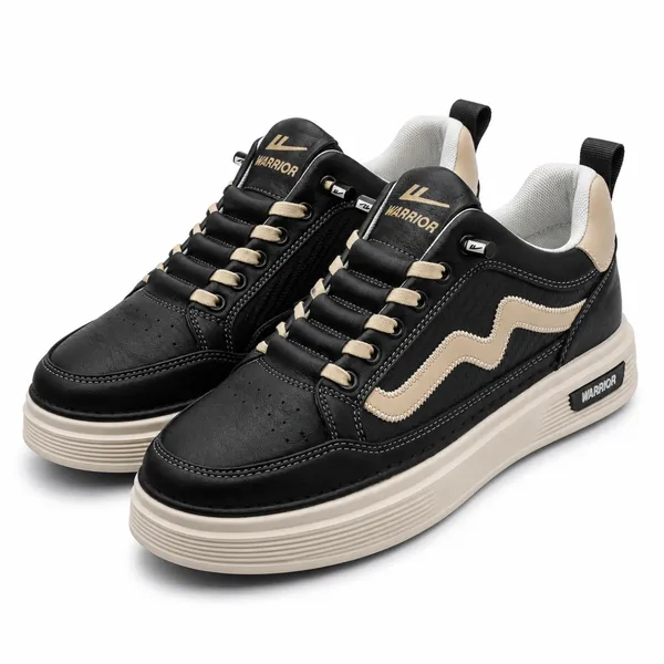 Warrior Black Premium Lifestyle Sneakers