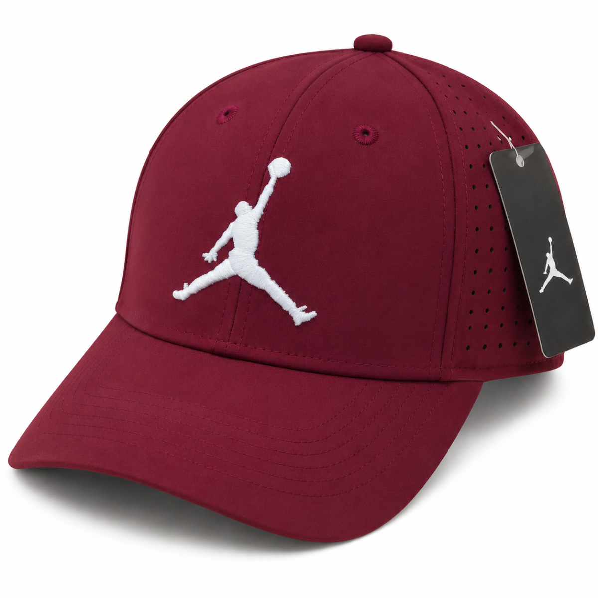 Premium Maroon Jordan Embroidered Baseball Cap – White Jumpman Logo Lifestyle Hat