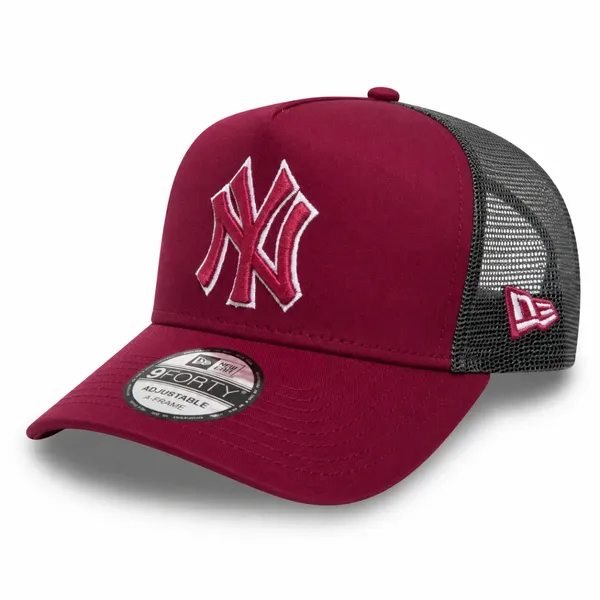 Premium Burgundy NY Embroidered Trucker Cap