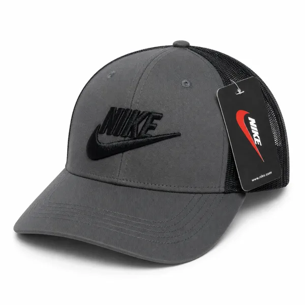 Premium Grey Nike Logo Embroidered Trucker Cap