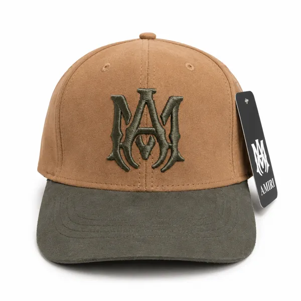 Premium Brown & Olive Green AM Embroidered Cap