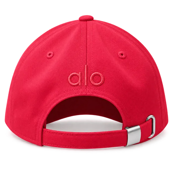 ALO Premium Red Minimal Logo Embroidered Cap