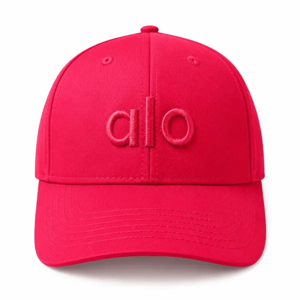 ALO Premium Red Minimal Logo Embroidered Cap