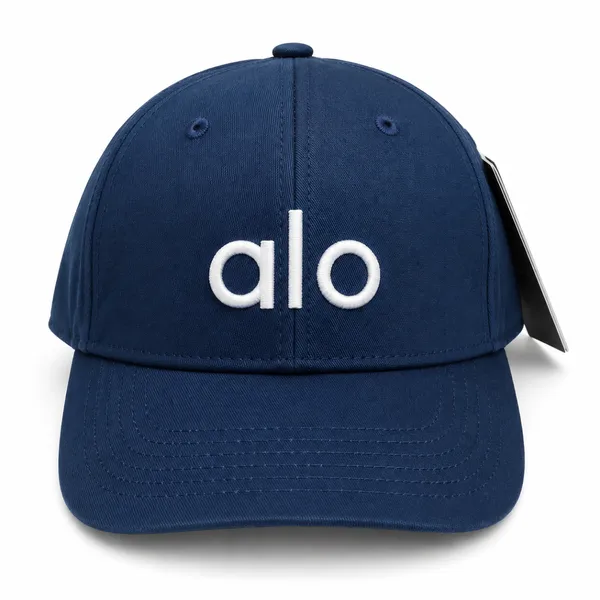 Alo Premium Navy Blue Contrast Embroidered Baseball Cap – Modern Lifestyle Accessory
