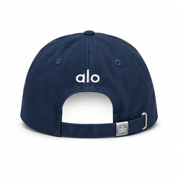 Alo Premium Navy Blue Contrast Embroidered Baseball Cap – Modern Lifestyle Accessory