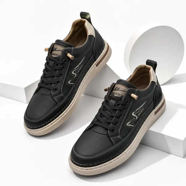 Warrior Urban Classic Sneakers | Premium Black Casual Shoes