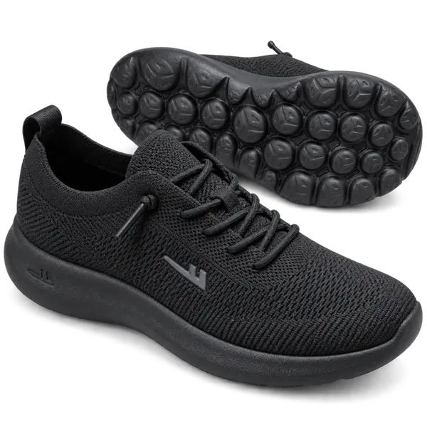 Warrior Shadow Knit Sneakers | Premium All-Black Lifestyle Shoes