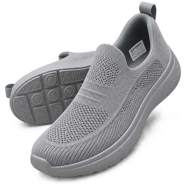 Warrior Lightweight Knit Slip-On Sneakers | Grey Comfort Runner