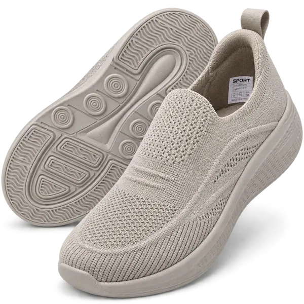 Warrior Premium Knit Slip-On Sneakers | Beige Comfort Collection