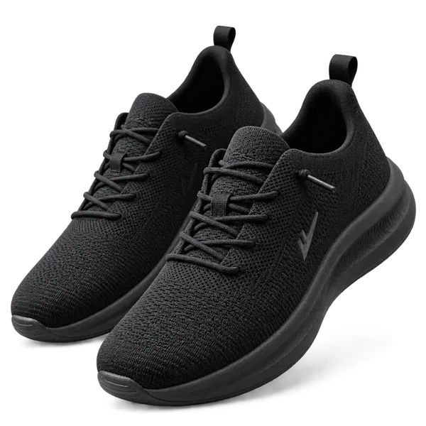 Warrior Shadow Knit Sneakers | Premium All-Black Lifestyle Shoes