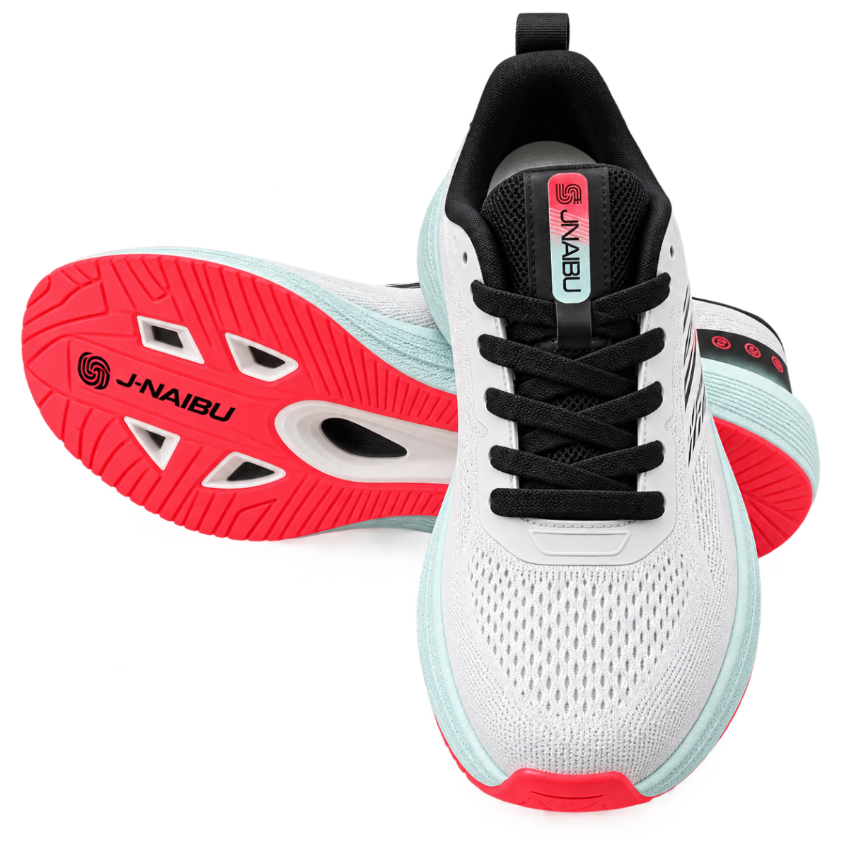 J-NAIBU Performance Running Shoes | White, Black & Red
