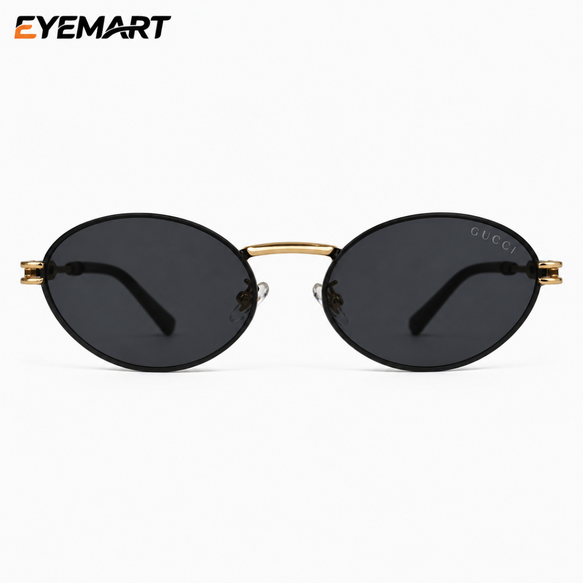 Gucci 98303 Fashion Women’s Oval Full-Rim Sunglasses with UV420 Black PC Lenses