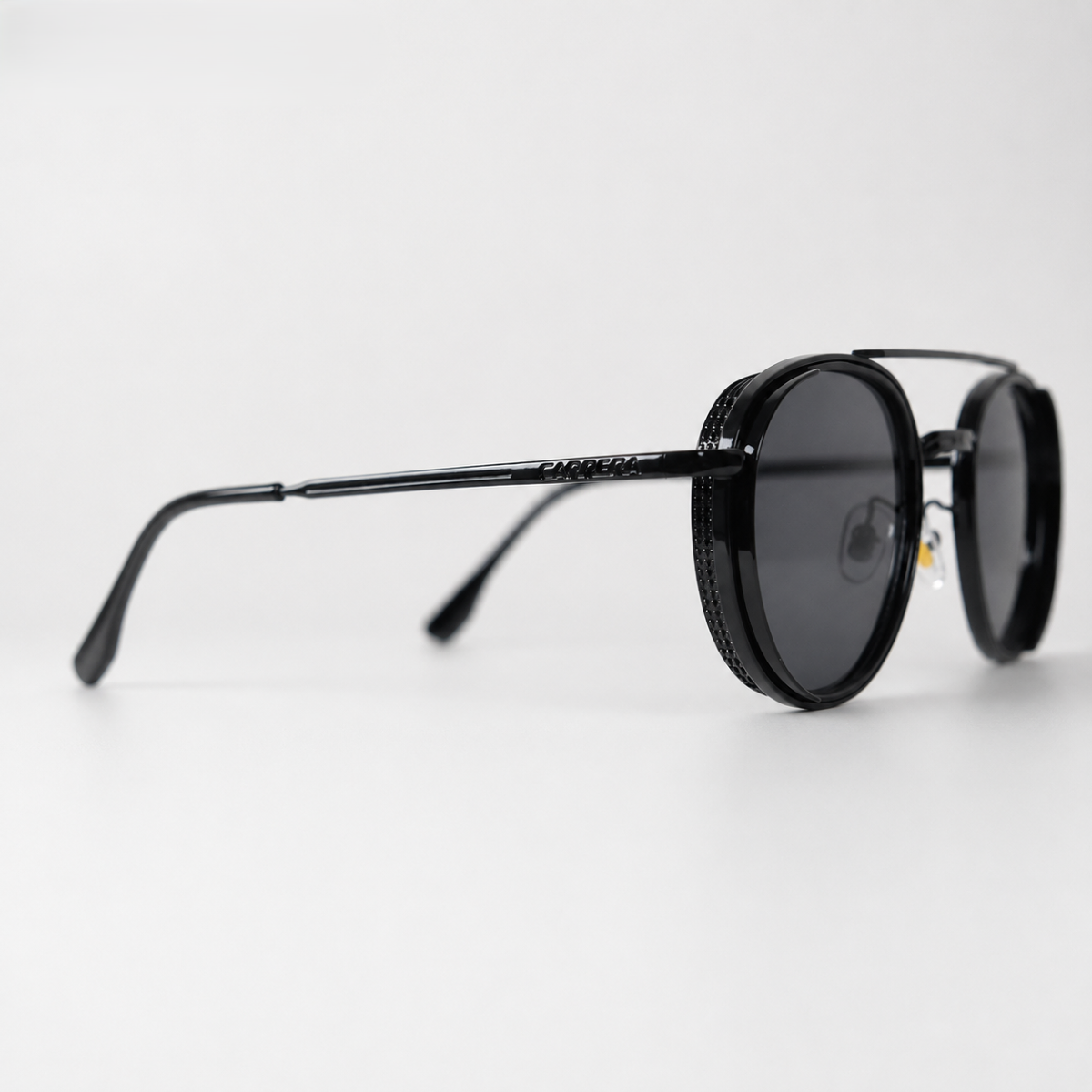 Carrera 5G237 Premium Black Oval Sunglasses for Men & Women | Full Frame UV420 Protection
