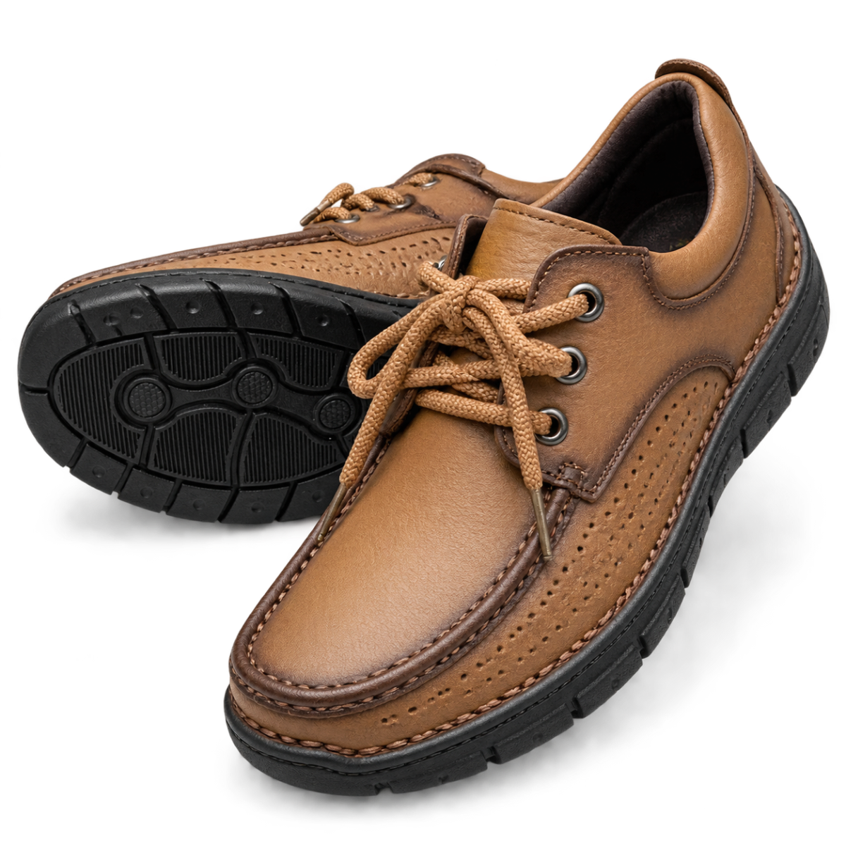 Premium Imported Original Leather Casual Shoes | Classic Brown Edition