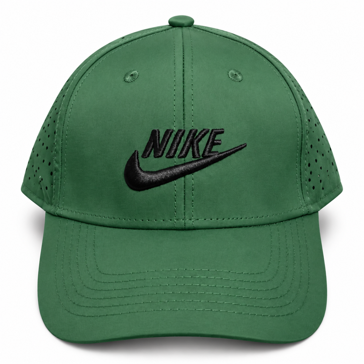 Nike Green Black Logo Performance Perforated Lifestyle Cap – Premium Sports Fashion Accessory