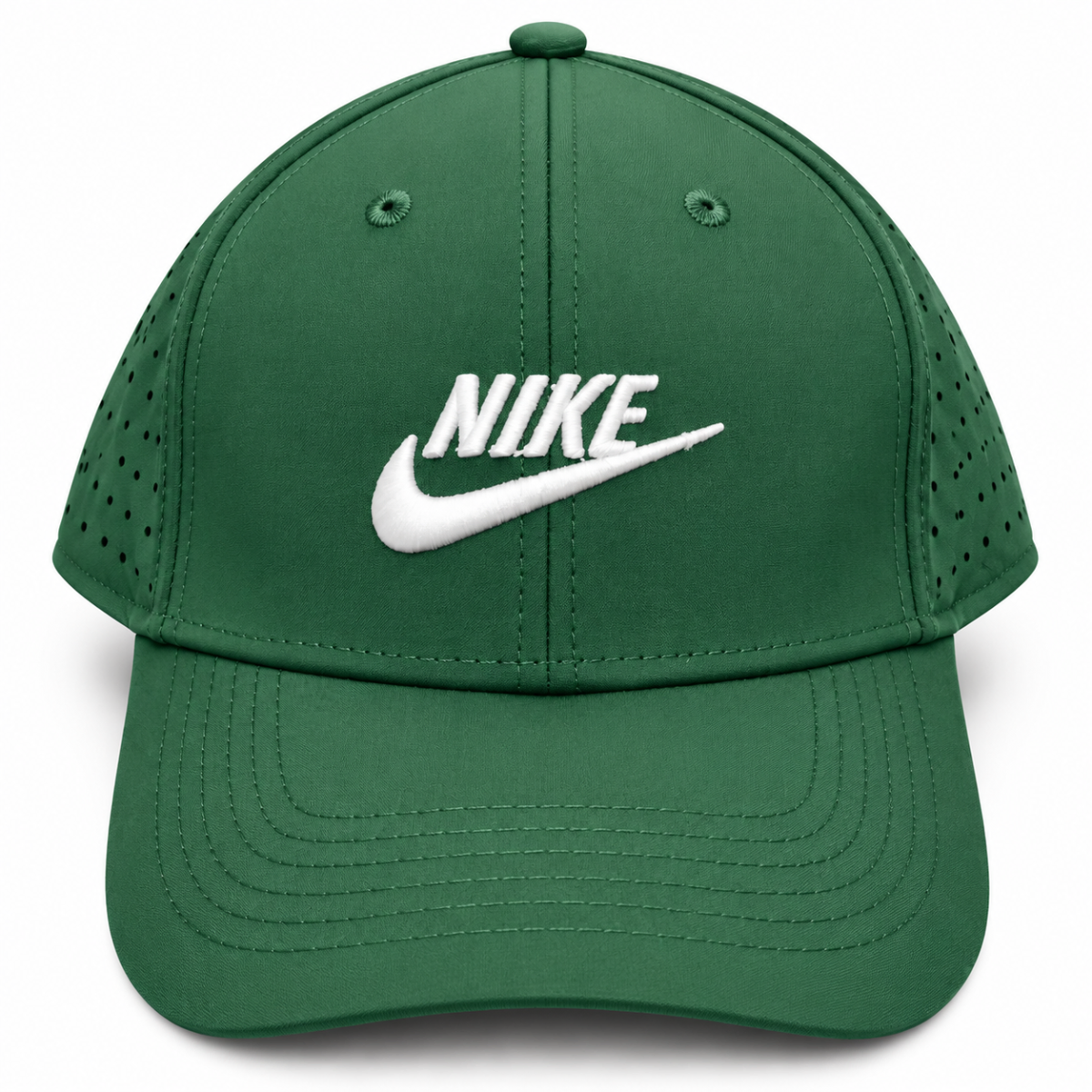 Nike Green White Logo Performance Lifestyle Cap – Premium Embroidered Sports Cap