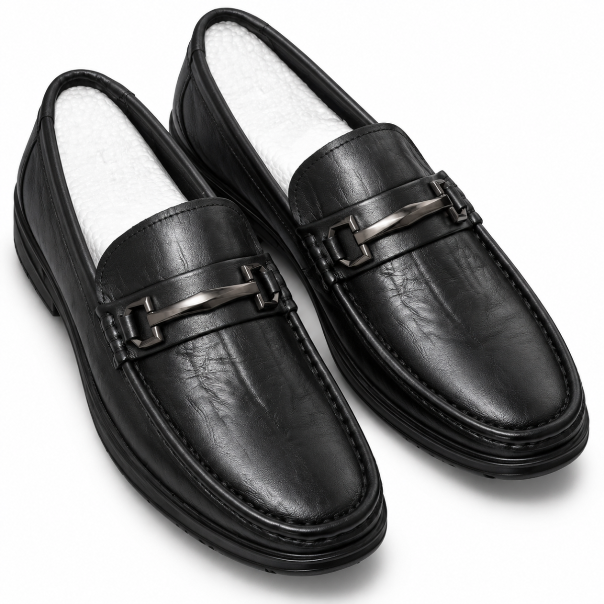 Premium Imported Leather Loafers for Men | Classic Black Luxury Slip-On Shoes