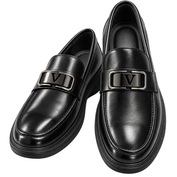 Premium Imported Leather Loafers for Men | Black Executive Buckle Edition